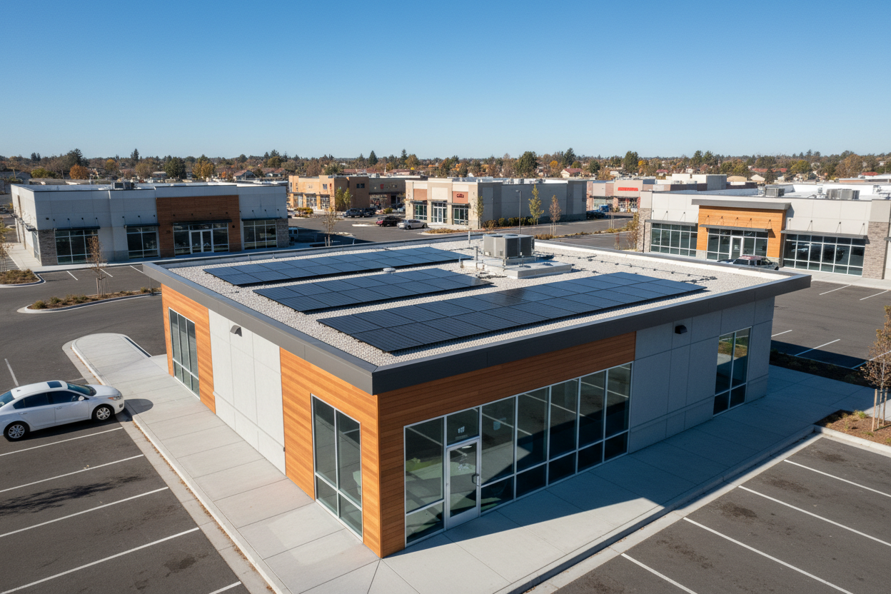 20 panel solar system on a small commercial building